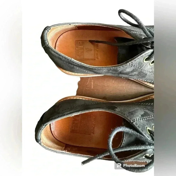 Frye Men’s Black  Leather Lace Up Oxford Flats
Shoes Size 7 - Picture 4 of 11